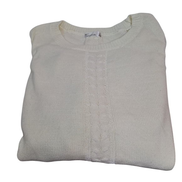89th + Madison Sweater Women's Plus Winter White 2X - Picture 3 of 6
